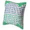Deerlux 16" Handwoven Cotton Throw Pillow Cover with Ribbed Line Dots and Wave Border with Filler, Green QI004315.GN.K - alternate 1